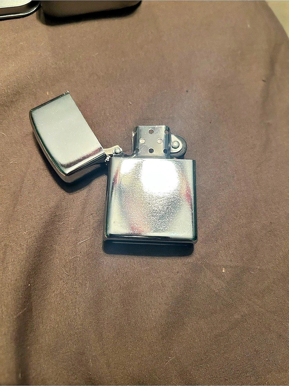 Genuine Zippo Chrome Silver Lighter with Tin Case